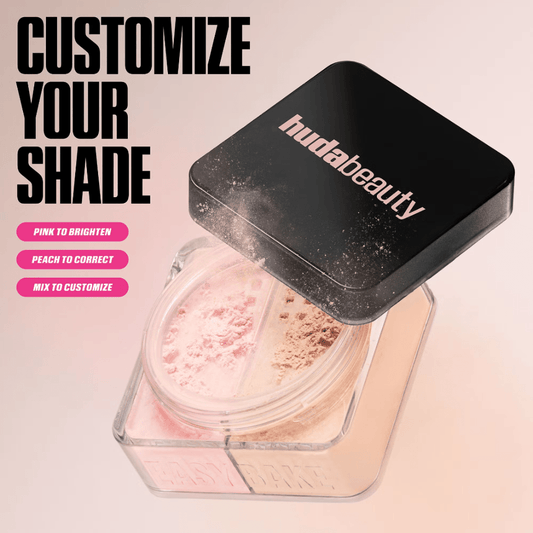 Huda Beauty Easy Bake Loose Powder Duo 13g - Cherry Peach - The Face Method