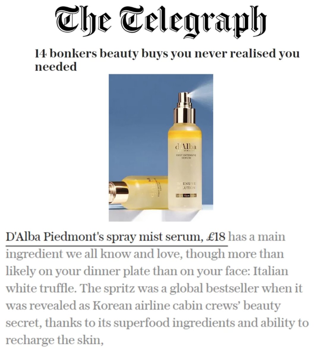 d'Alba PIEDMONT - White Truffle First Spray Serum 100ml - The Face Method