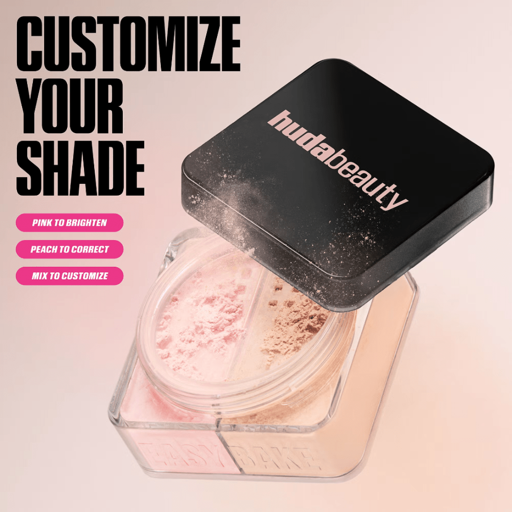 Huda Beauty Easy Bake Loose Powder Duo 13g - Cherry Peach - The Face Method