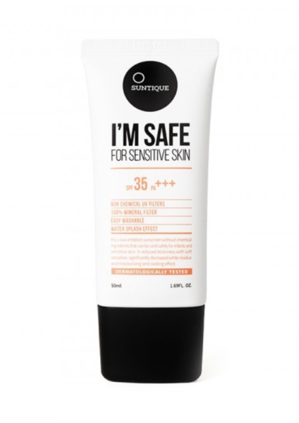 SUNTIQUE - I'm Safe Perfect Suncream for Sensitive Skin SPF35+ PA++++ - 50ml - The Face Method