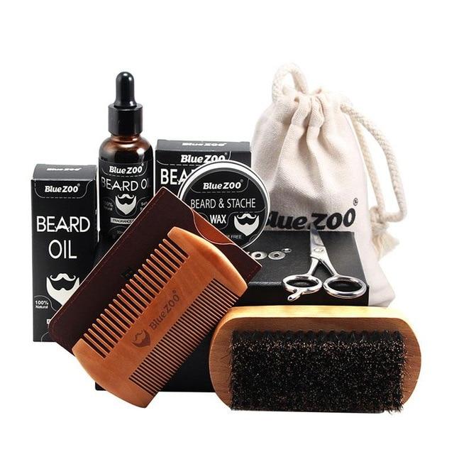 Blue ZOO 100% Natural Organic Beard Grooming Kit - UK Stock - The Face Method