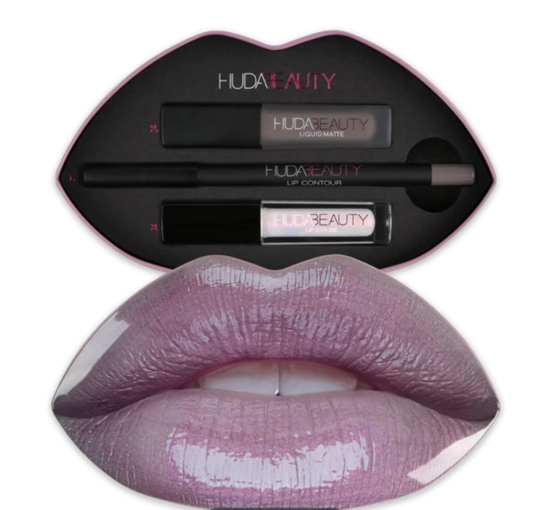 Huda Beauty Contour & Strobe Lip Set - Silverfox - The Face Method