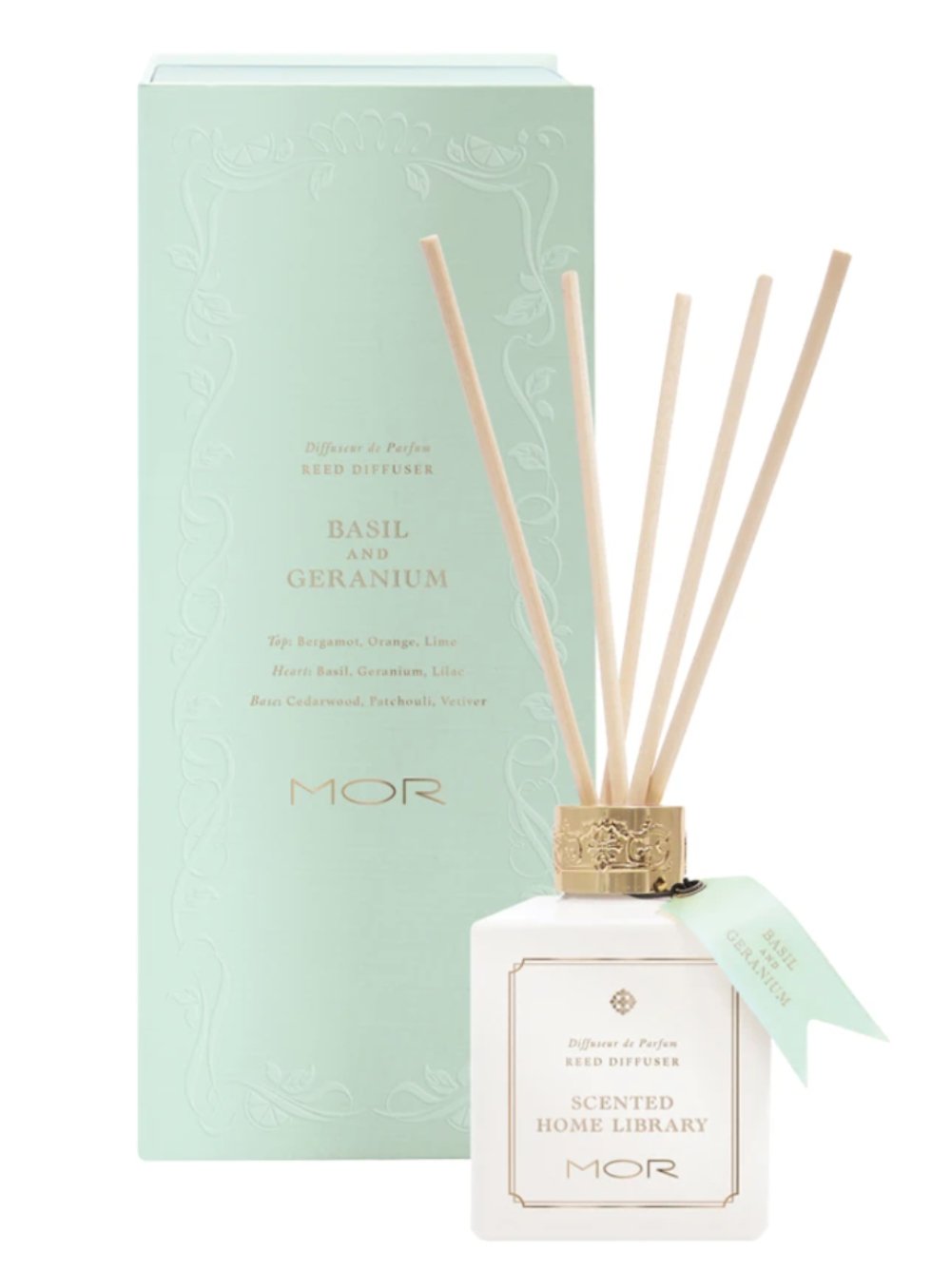 MOR Limited Edition Basil & Geranium Reed Diffuser 180ml - The Face Method