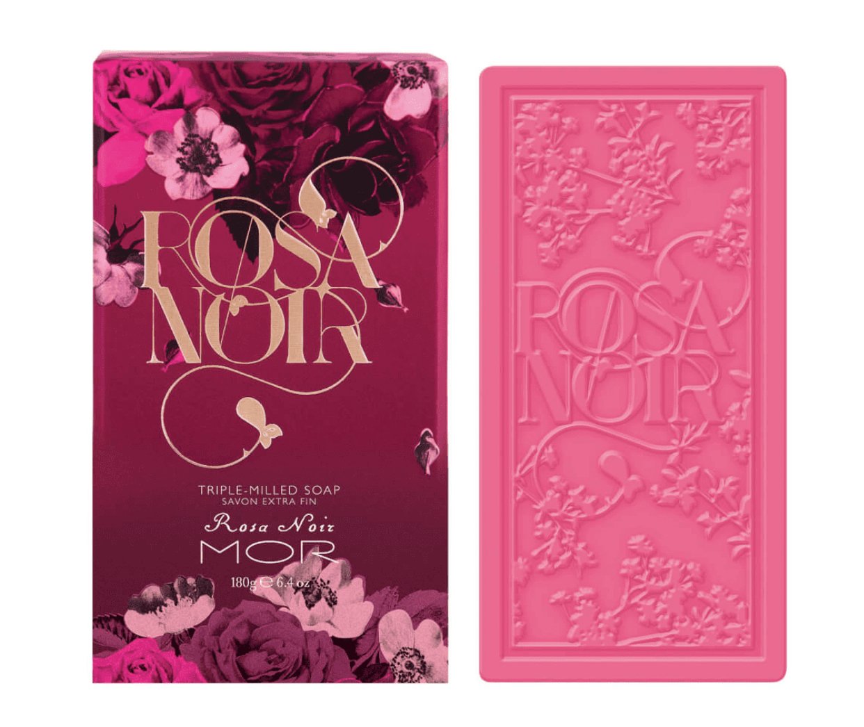 Mor Rosa Noir MOR Rosa Noir Boxed Triple-Milled Soap 180g - The Face Method