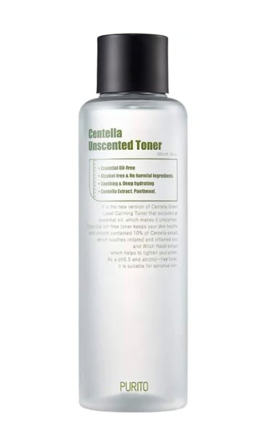 PURITO - Centella Unscented Toner - Witch Hazel Free 200ml - The Face Method