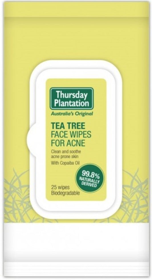 Thursday Plantation Tea Tree Face Wipes for Acne 25 Wipes - The Face Method
